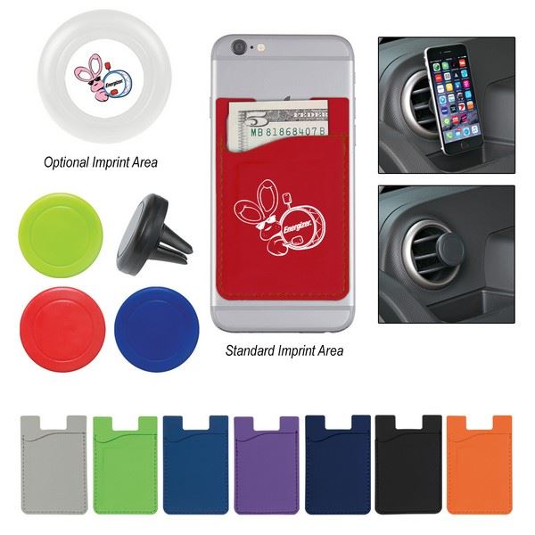 EH251 Magnetic Auto Air Vent Magnetic Phone Wallet With Custom Imprint